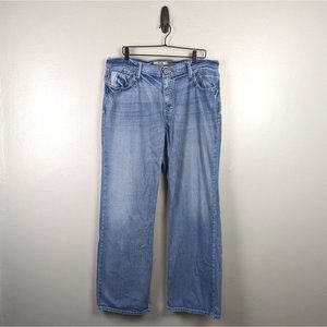 BKE Denim Men 100% Cotton High Rise Relaxed Jeans Size 40L Light Wash